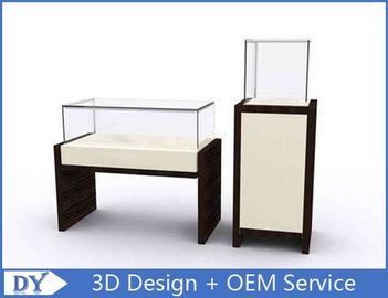 OEM MDF 広形長方形 脚台ディスプレイケース 照明 / ガラスディスプレイキャビネット
