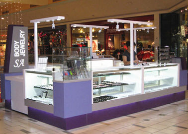 簡単に設置 宝石展示台 キオスク 魅力的な紫色のコーティング 木材